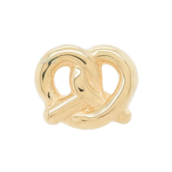 Earrings threadless Pretzel End in Gold Mushroom Body Jewelry mushroom 