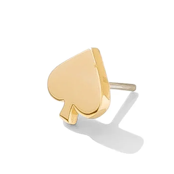 Earrings threadless Spades Pin in Gold Tawapa