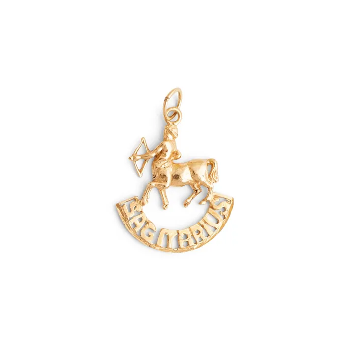 Earrings Vintage Sagittarius Figural 14k Gold Zodiac Charm