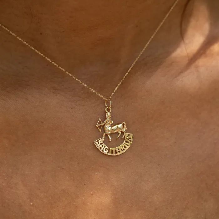 Earrings Vintage Sagittarius Figural 14k Gold Zodiac Charm