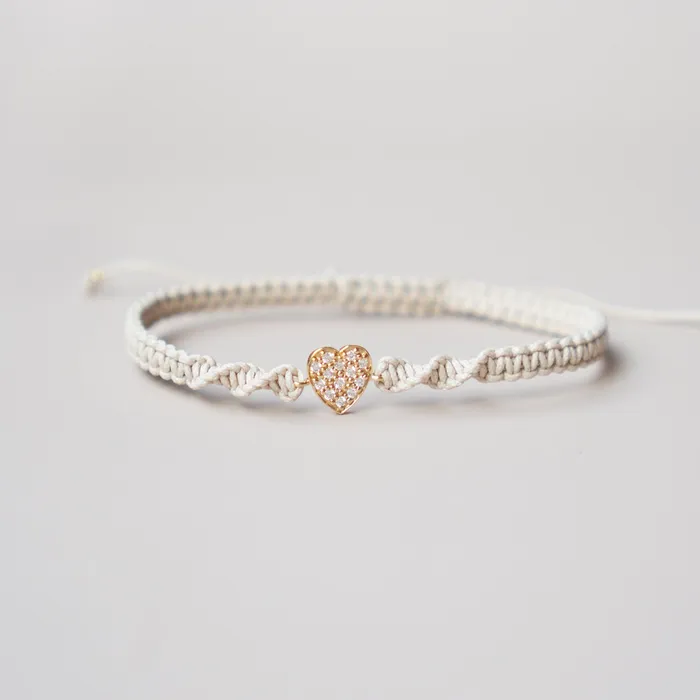 fejn PWD Bracelets heart macram bracelet solid gold LIMITED EDITION