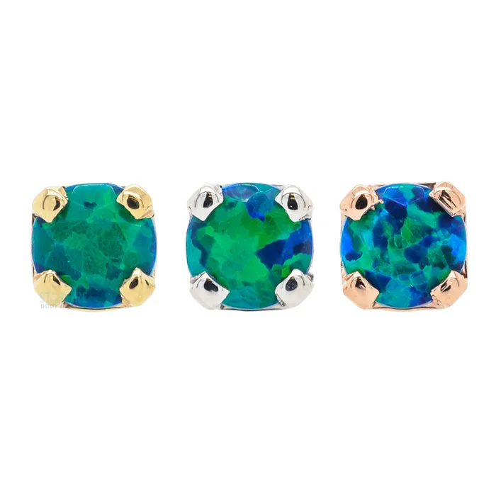 Four Prong Nostril Screw in Gold with Faceted Black Opal Body Vision BVLA Earrings