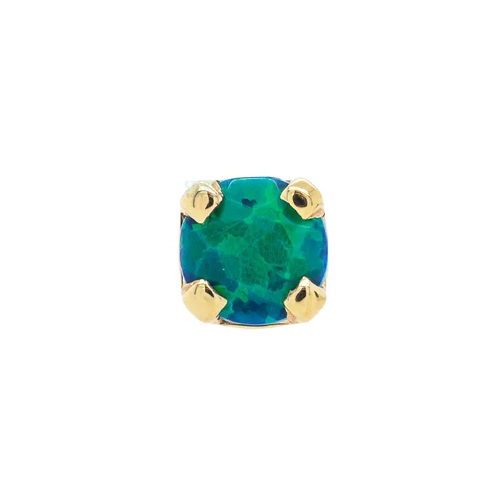 Four Prong Nostril Screw in Gold with Faceted Black Opal Body Vision BVLA Earrings