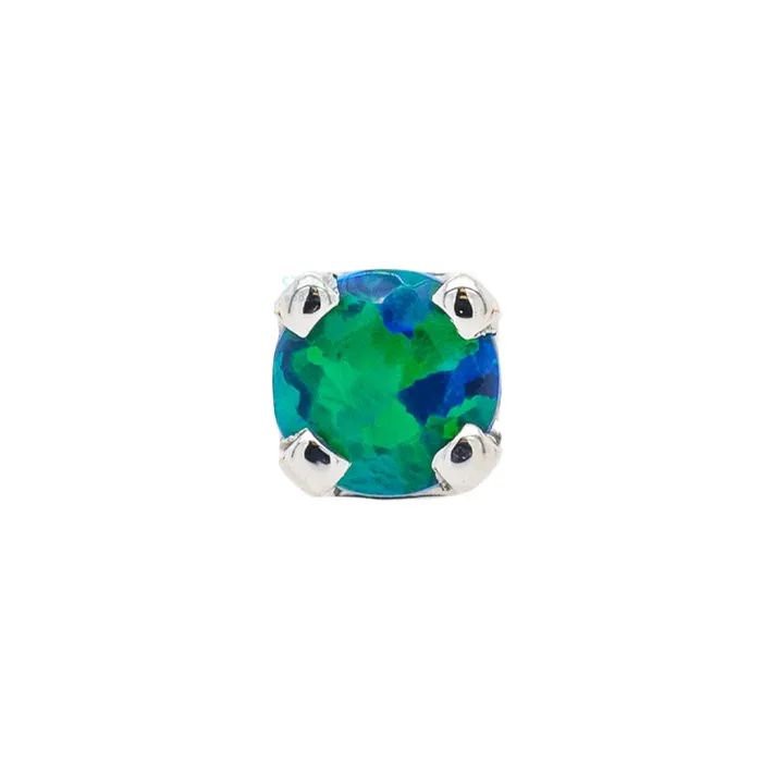 Four Prong Nostril Screw in Gold with Faceted Black Opal Body Vision BVLA Earrings