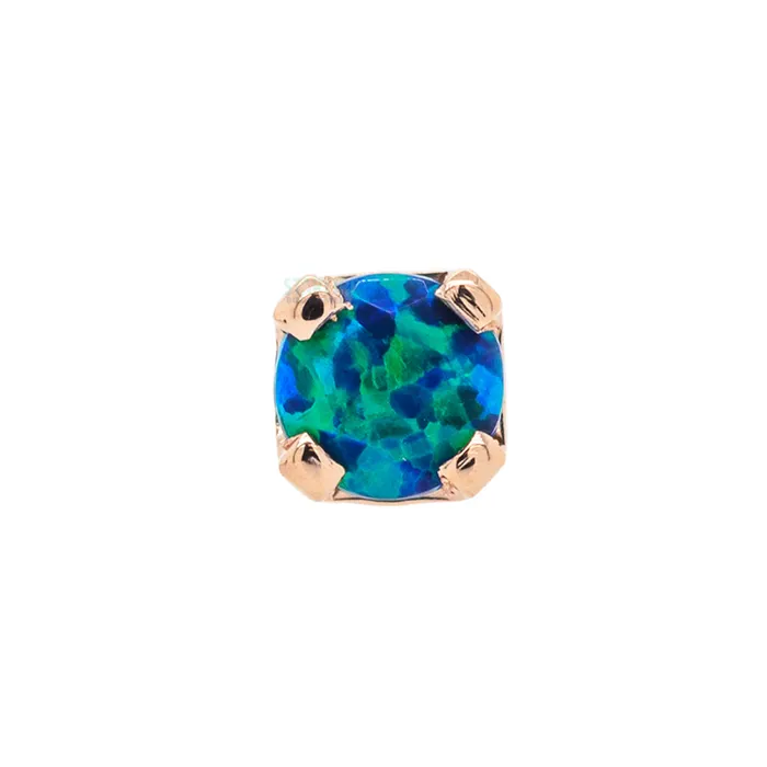 Four Prong Nostril Screw in Gold with Faceted Black Opal Body Vision BVLA Earrings