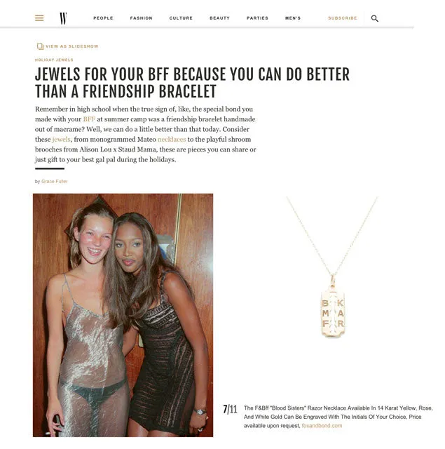 Fox Bond Originals Necklaces The FB Blood Sisters Razor Necklace