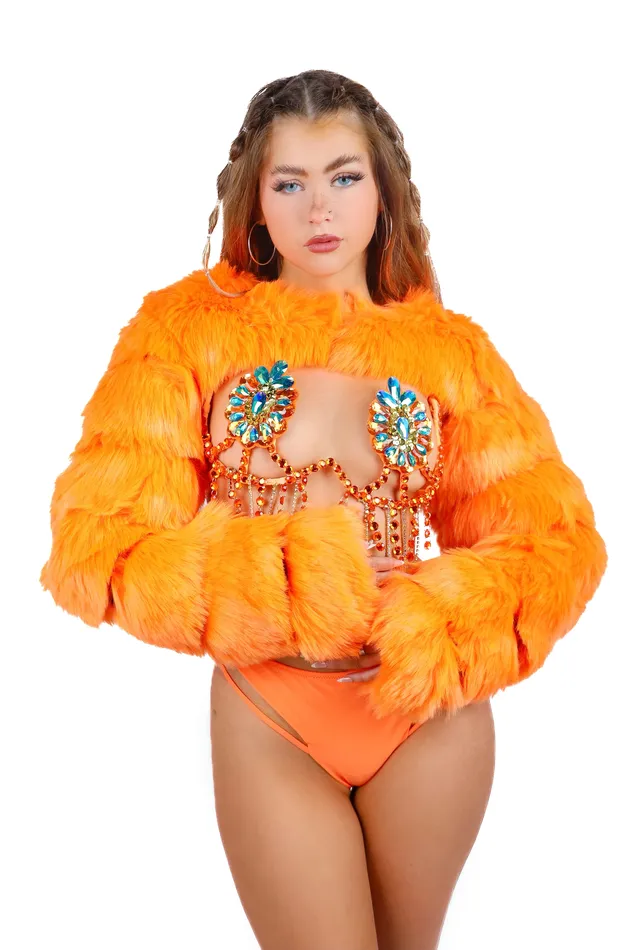 FULL OUTFIT Fuzzy Orange Citrus 3 pcs THE LUMI SHOP Earrings