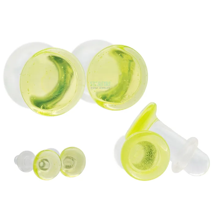Glasswear Studios Earrings Glass Colorfront Plugs Slime