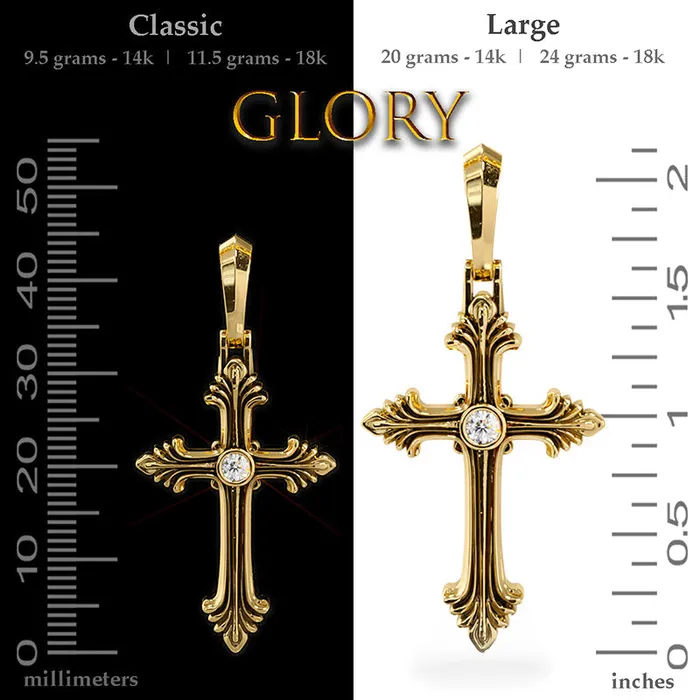 Glory Gold Cross Pendant with Diamond Proclamation Jewelry Necklaces