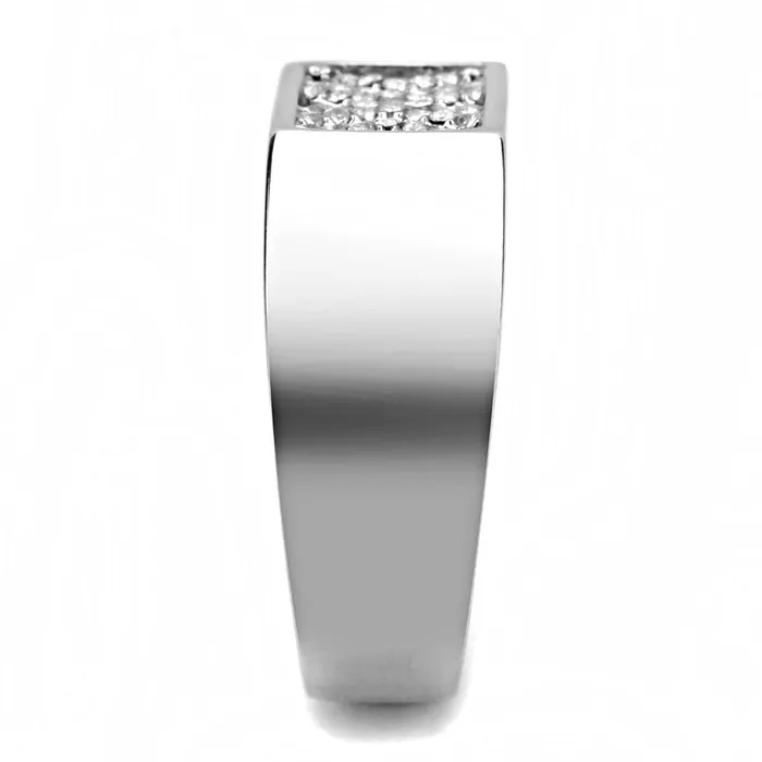 Green CJ285 Wholesale Mens Stainless Steel AAA Grade CZ Clear X Ring Rings Green CJ285 Wholesale Mens Stainless Steel AAA Grade CZ Clear X Ring Rings
