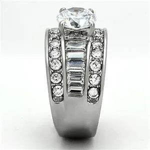 Green CJG1241 Wholesale Baguette CZ Stones Stainless Steel Ring Rings