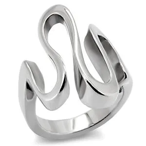 Green Rings CJ7845OS Wholesale Whimsical Stainless Steel Wave Ring