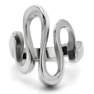 Green Rings CJ7845OS Wholesale Whimsical Stainless Steel Wave Ring
