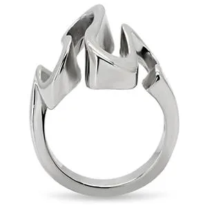 Green Rings CJ7845OS Wholesale Whimsical Stainless Steel Wave Ring