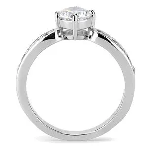 Green Rings CJE3256 Wholesale Womens Stainless Steel Round Clear AAA Grade CZ Ring Green Rings CJE3256 Wholesale Womens Stainless Steel Round Clear AAA Grade CZ Ring