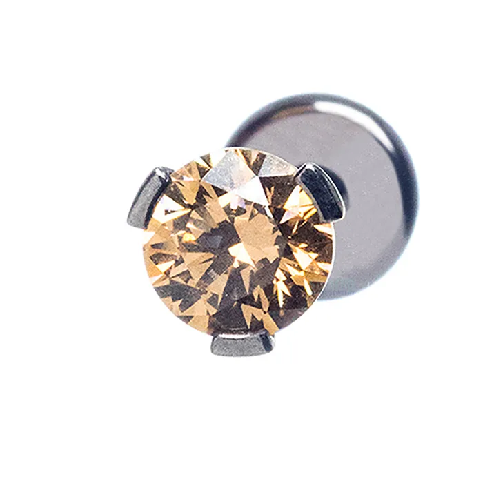 Industrial Strength IS Earrings 4mm 3 ProngSet Faceted Gem on Flatback