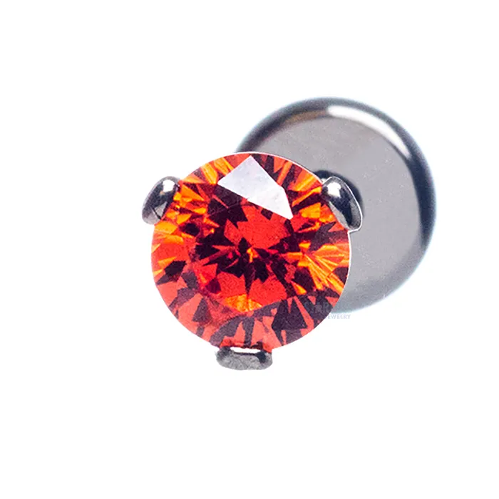 Industrial Strength IS Earrings 4mm 3 ProngSet Faceted Gem on Flatback