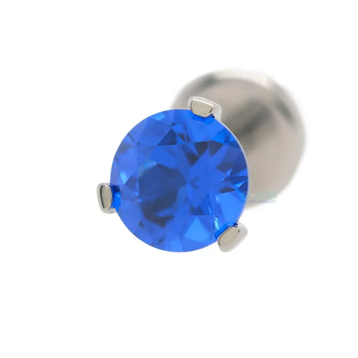 Industrial Strength IS Earrings 4mm 3 ProngSet Faceted Gem on Flatback