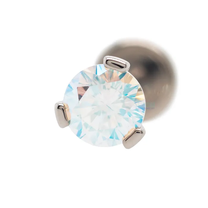 Industrial Strength IS Earrings 4mm 3 ProngSet Faceted Gem on Flatback