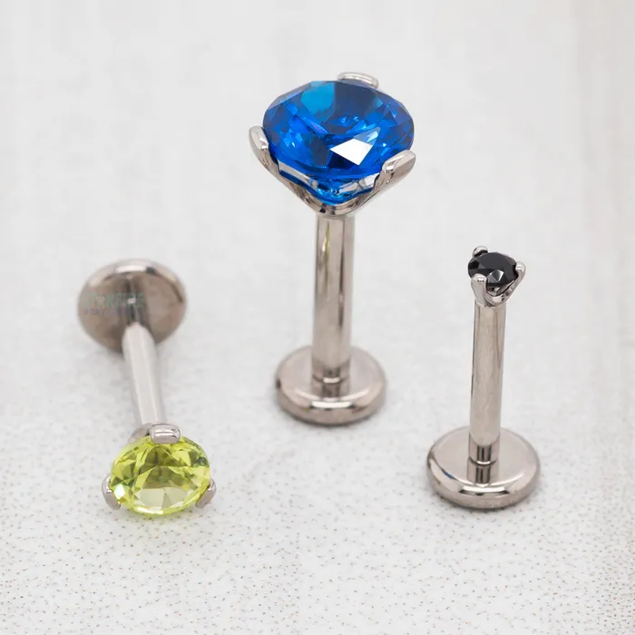 Industrial Strength IS Earrings 4mm 3 ProngSet Faceted Gem on Flatback