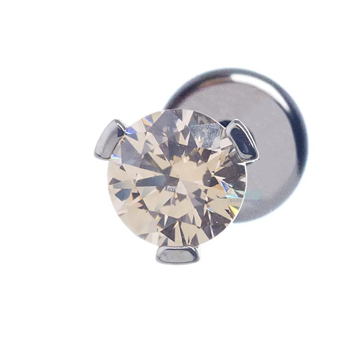 Industrial Strength IS Earrings 4mm 3 ProngSet Faceted Gem on Flatback