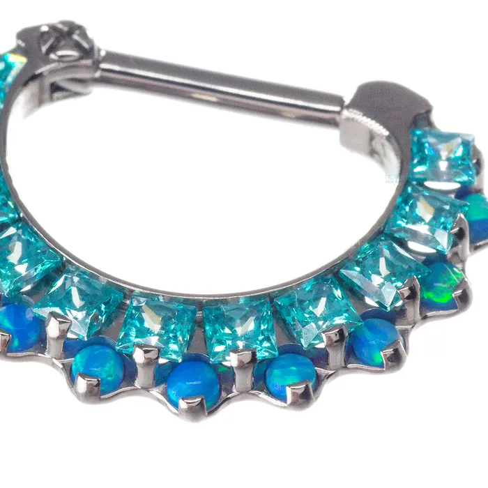 Industrial Strength IS Necklaces Aphrodite Clicker 35 with Faceted Gems Opals 516 post longer