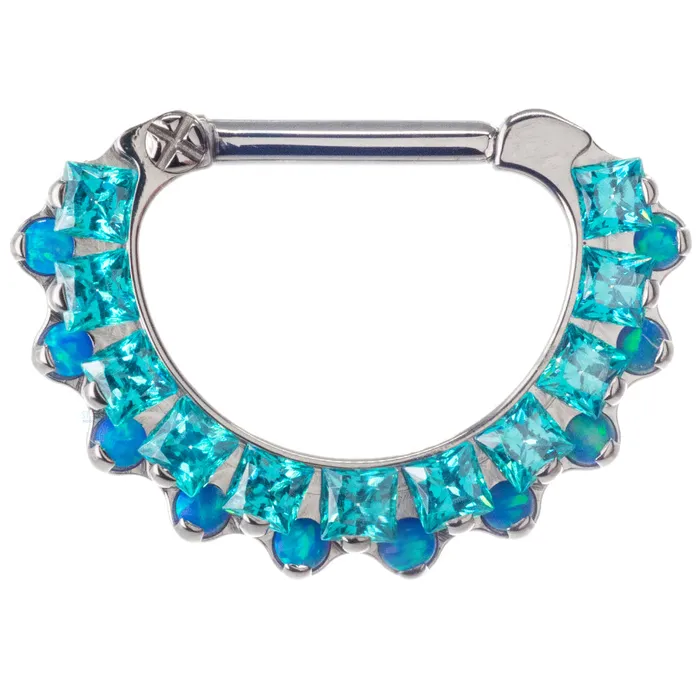 Industrial Strength IS Necklaces Aphrodite Clicker 35 with Faceted Gems Opals 516 post longer