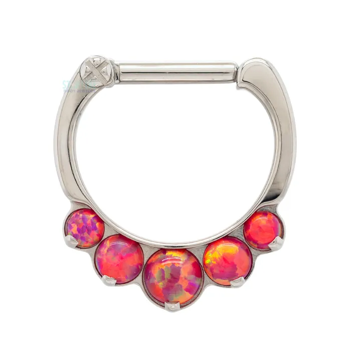 Industrial Strength IS Necklaces Odyssey Clicker 8 with 5 Graduated Opals 16 ga 14 post