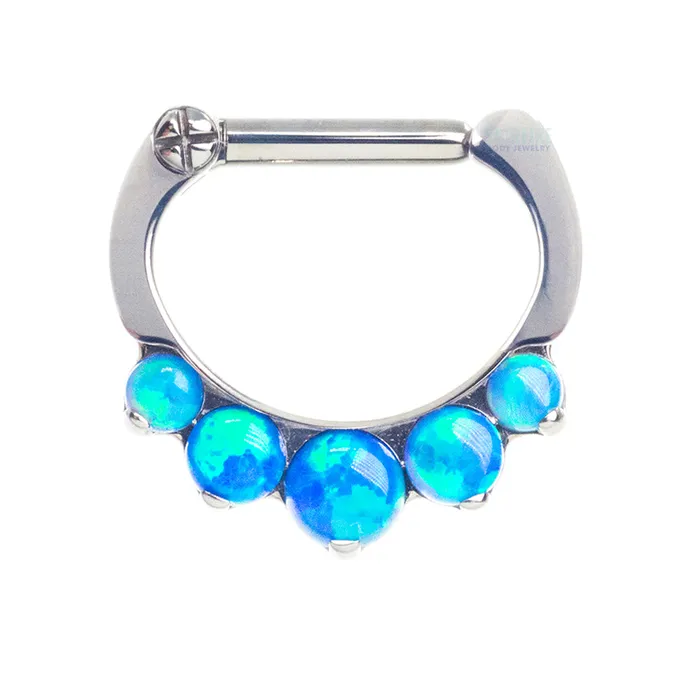 Industrial Strength IS Necklaces Odyssey Clicker 8 with 5 Graduated Opals 16 ga 14 post