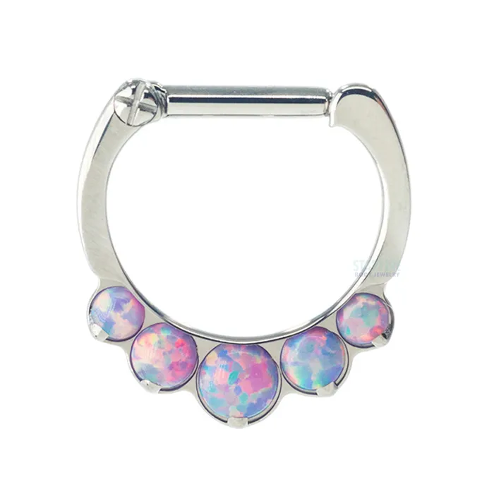 Industrial Strength IS Necklaces Odyssey Clicker 8 with 5 Graduated Opals 16 ga 14 post