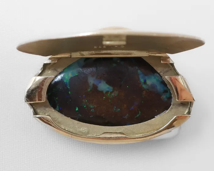 Isadoras C Necklaces 1970s Opal Diamond Pendant Locket