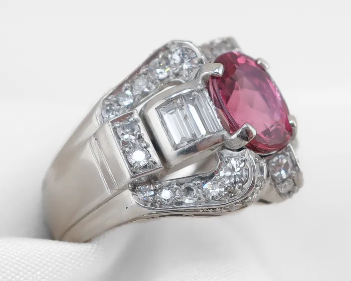 Isadoras LD Rings Midcentury Pink Tourmaline Diamond Ring