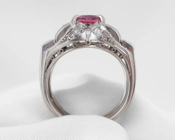 Isadoras LD Rings Midcentury Pink Tourmaline Diamond Ring