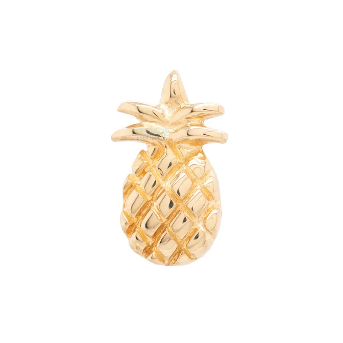 Junipurr Jewelry Earrings threadless Pineapple End in Gold