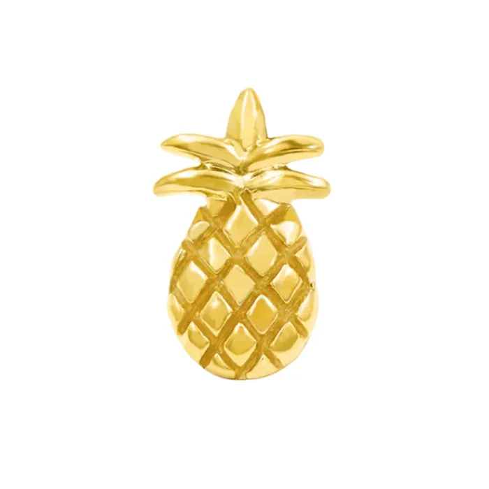 Junipurr Jewelry Earrings threadless Pineapple End in Gold