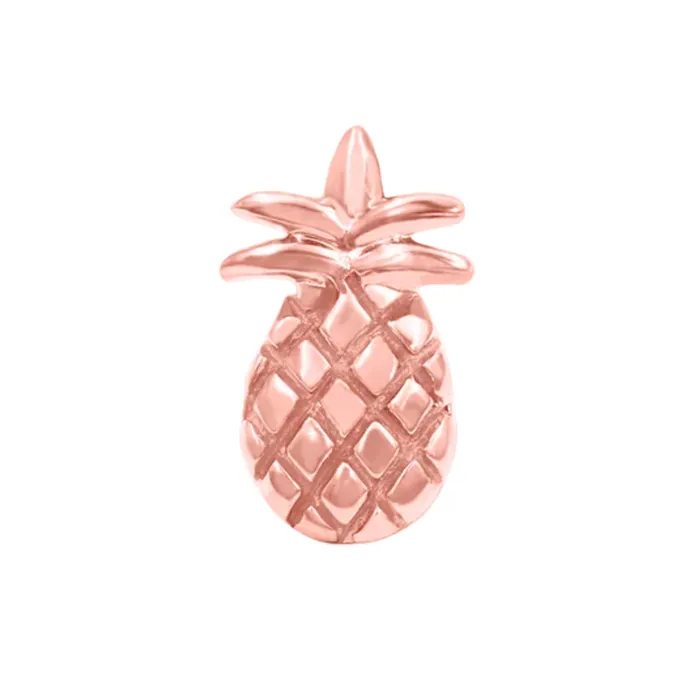 Junipurr Jewelry Earrings threadless Pineapple End in Gold