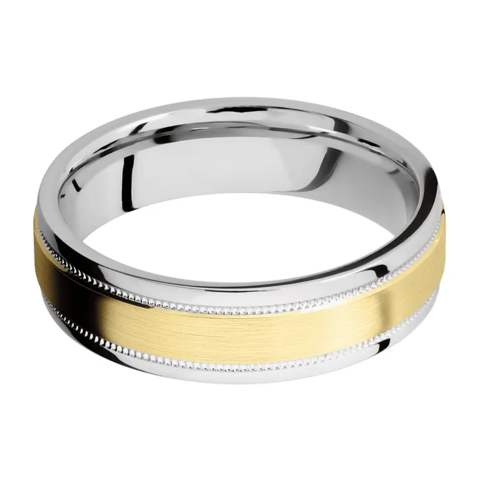 Lashbrook Rings Cobalt Chrome Band with 14K Yellow Gold Inlay