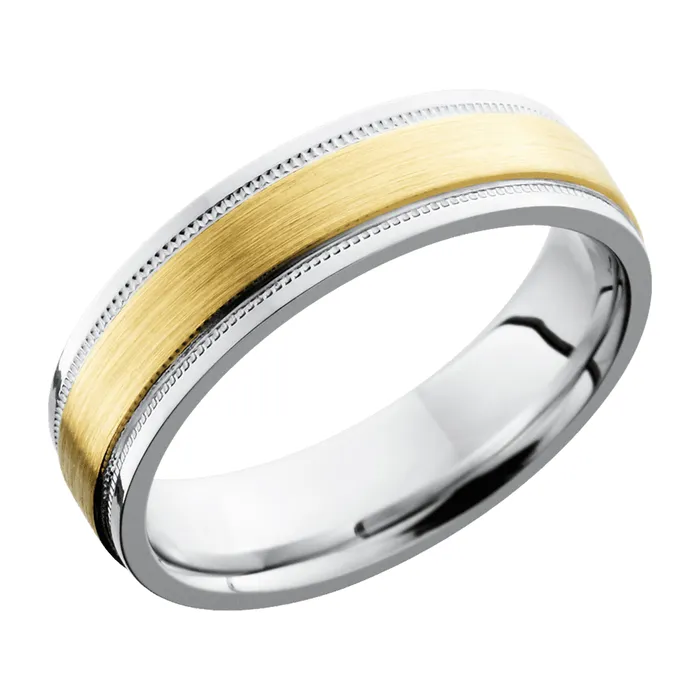 Lashbrook Rings Cobalt Chrome Band with 14K Yellow Gold Inlay Lashbrook Rings Cobalt Chrome Band with 14K Yellow Gold Inlay