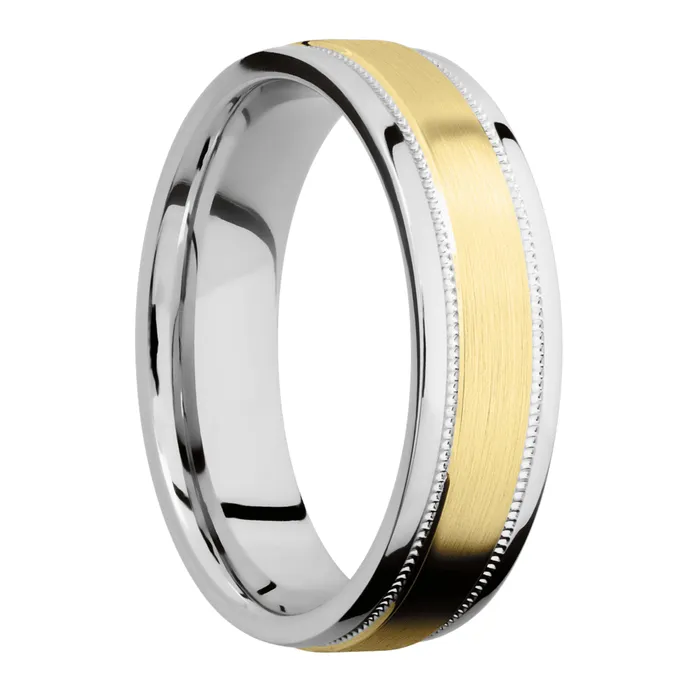Lashbrook Rings Cobalt Chrome Band with 14K Yellow Gold Inlay Lashbrook Rings Cobalt Chrome Band with 14K Yellow Gold Inlay