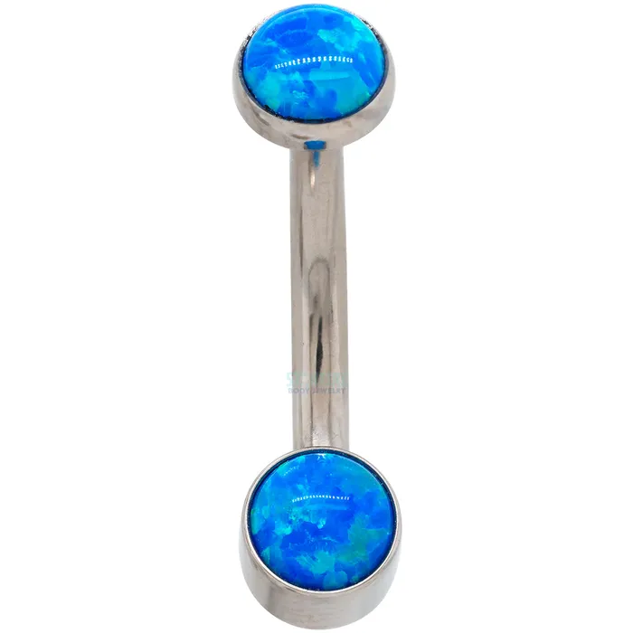 LeRoi Double Bezel Opal Navel Curve Earrings