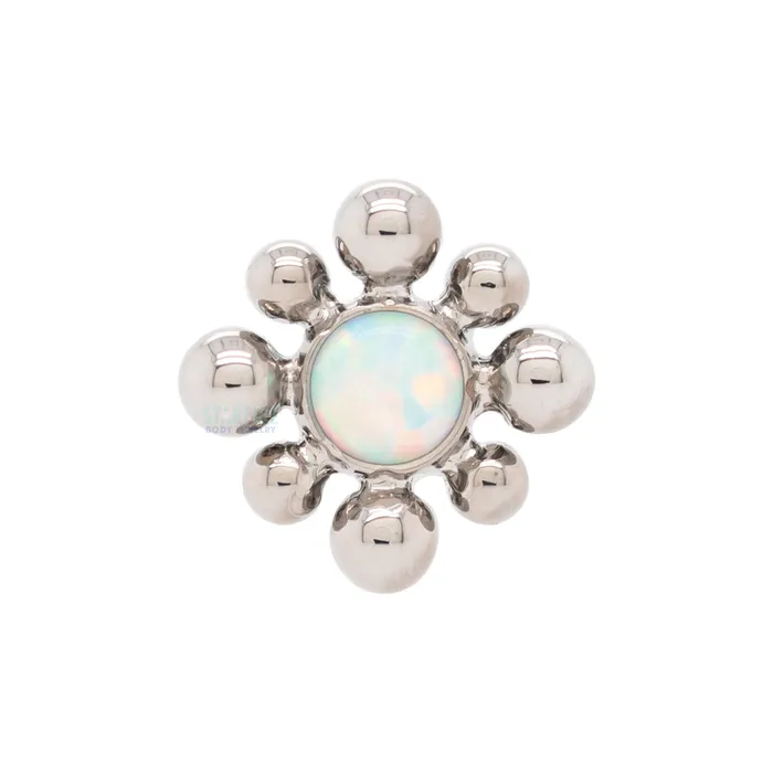 LeRoi Earrings 15HT Haute Couture Bijoux Opal Bezel on Flatback