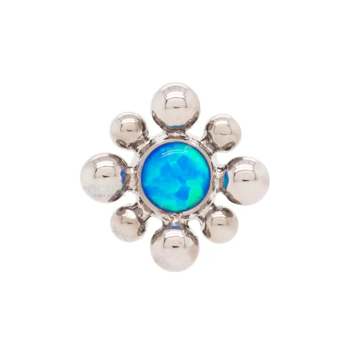 LeRoi Earrings 15HT Haute Couture Bijoux Opal Bezel on Flatback