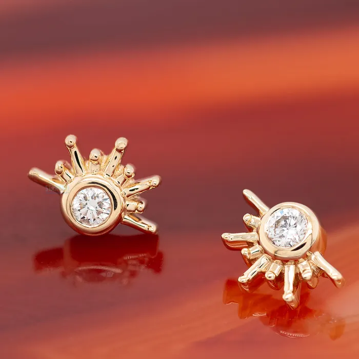 Live to Tell Threaded End in Gold with DIAMOND Body Vision BVLA Earrings