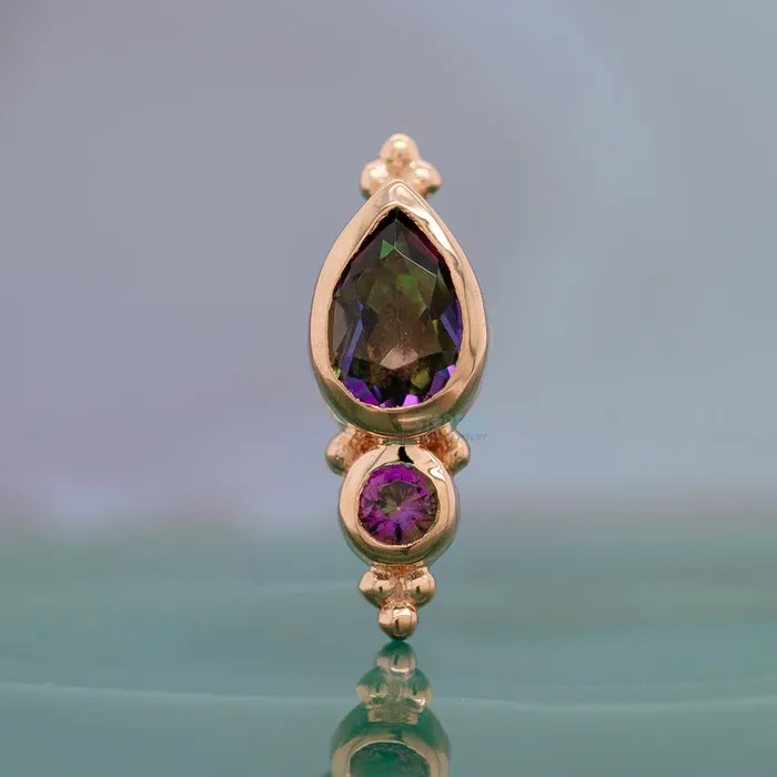Mai Threaded End in Gold with Mystic Topaz Body Vision BVLA Earrings