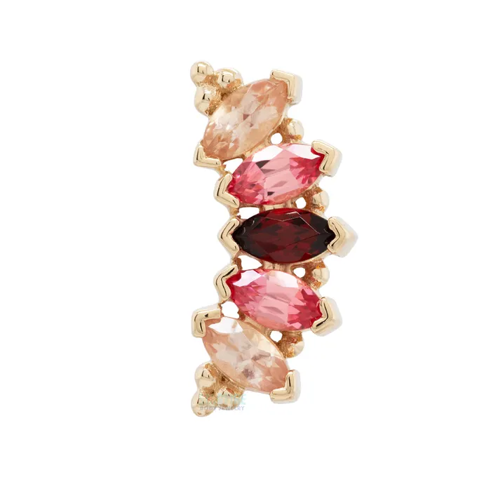 Marquise Panaraya Threaded End in Gold with Oregon Sunstone Padparadscha Sapphire Garnet Body Vision BVLA Earrings