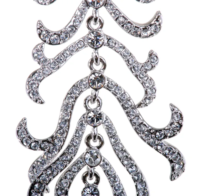 N7134 Rhodium Swarovski Elements Leaf Pendant Necklace Red Necklaces