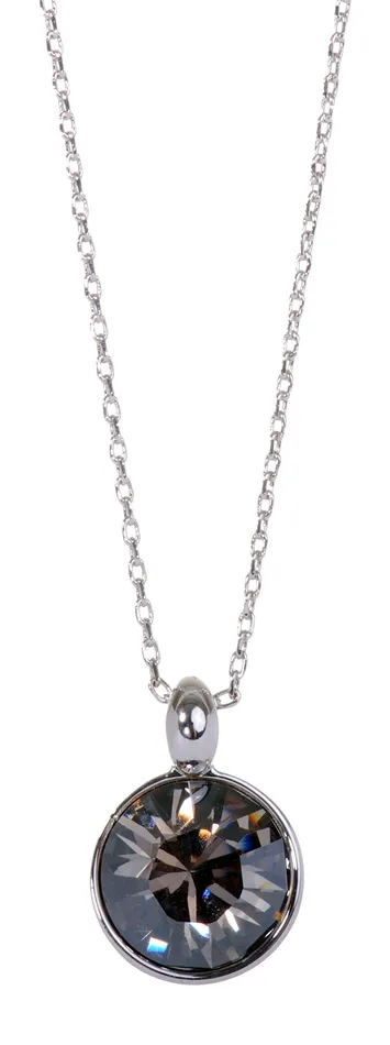 N7164 Rhodium Swarovski Round Pendant Necklace Crystal Red Necklaces