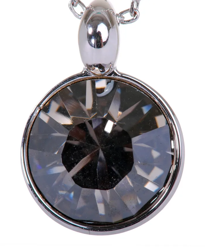 N7164 Rhodium Swarovski Round Pendant Necklace Crystal Red Necklaces N7164 Rhodium Swarovski Round Pendant Necklace Crystal Red Necklaces