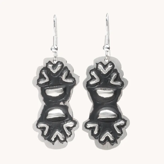 Navajo Silver Repousse Stamped Earrings TSkies Jewelry Earrings