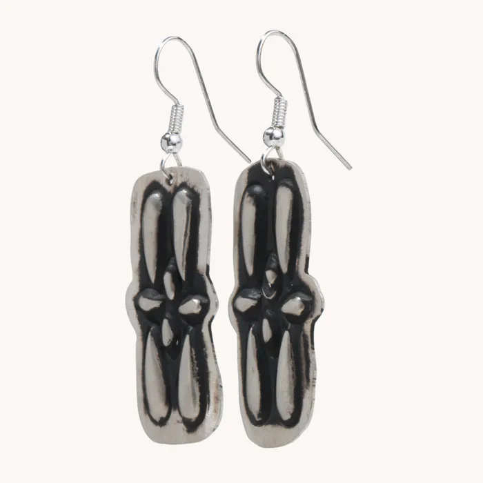 Navajo Silver Repousse Stamped Earrings TSkies Jewelry Earrings